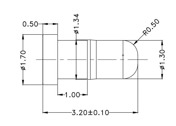 Φ1.3*H3.2mm Solid pin SXP133201-1