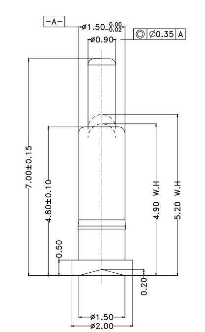 Φ1.5*H7.0mm Pogo pin FP157052-1