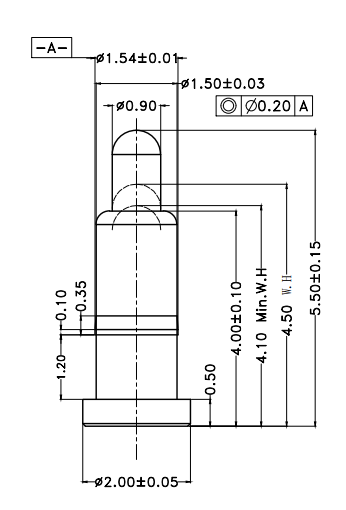 Φ1.5*H5.5mm Pogo pin FP155545-1