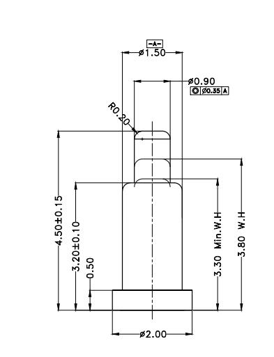 Φ1.5*H4.5mm Pogo pin FP154538-1