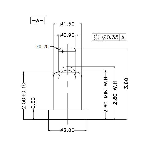 Φ1.5*H3.8mm Pogo pin FP153828-1