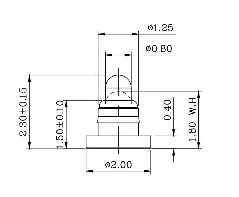 Φ1.3*H2.3mm Pogo pin FP132318-1