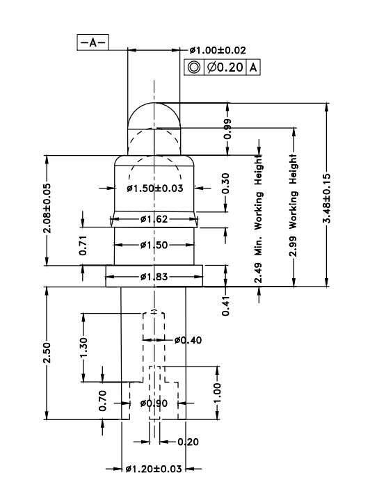 Φ1.5*H3.5mm Pogo pin DP153530-1