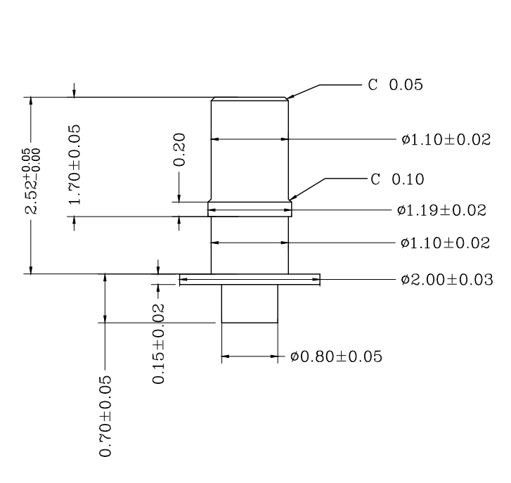 Φ1.1*H3.22mm Solid pin SXP110832-1