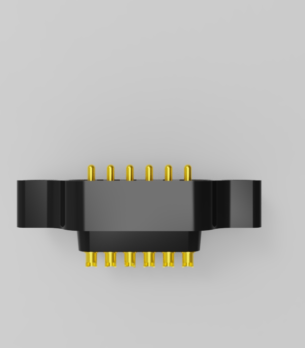 6P 2.54mm pitch solder cup pogo pin connector Height=13.5mm