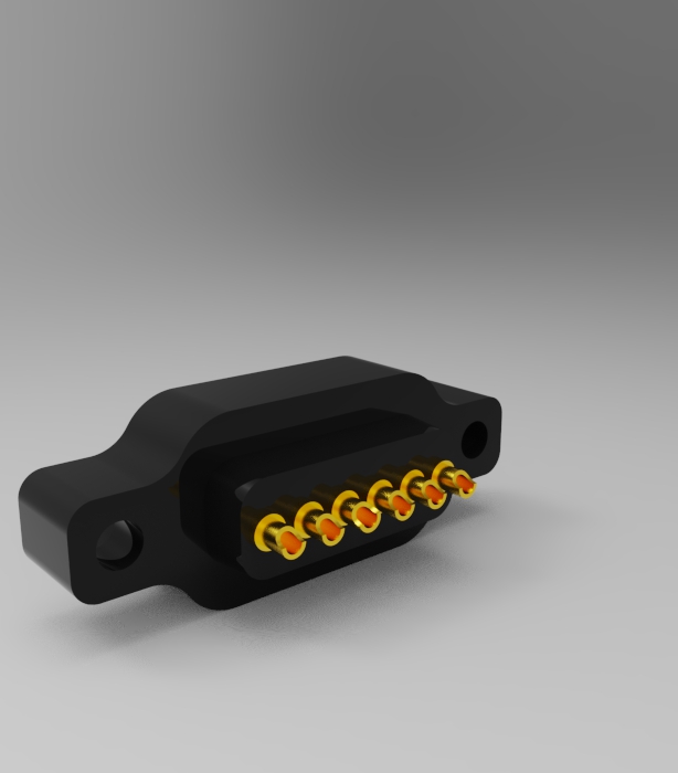 6P 2.54mm pitch solder cup pogo pin connector Height=13.5mm
