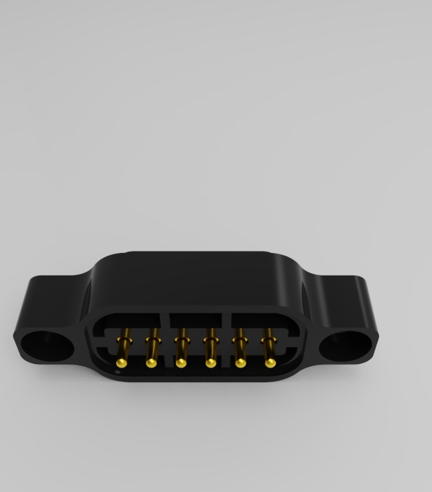 6P 2.54mm pitch solder cup pogo pin connector Height=13.5mm