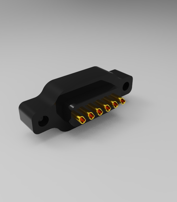 6P 2.54mm pitch solder cup solid pin connector Height=11.6mm