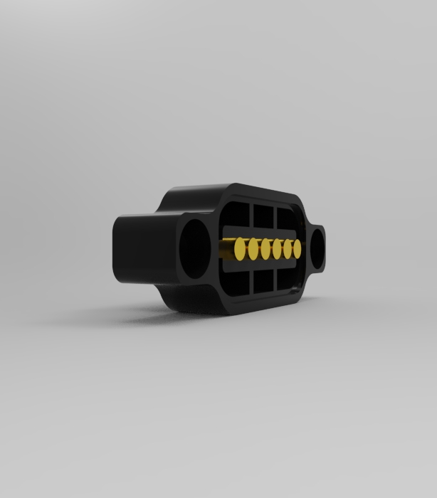 6P 2.54mm pitch solder cup solid pin connector Height=11.6mm