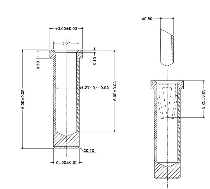 0.8mm Receptacle pin RP162060-1