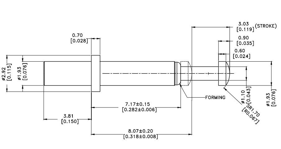 Φ2.92*H11.88mm Pogo pin G081004-1B