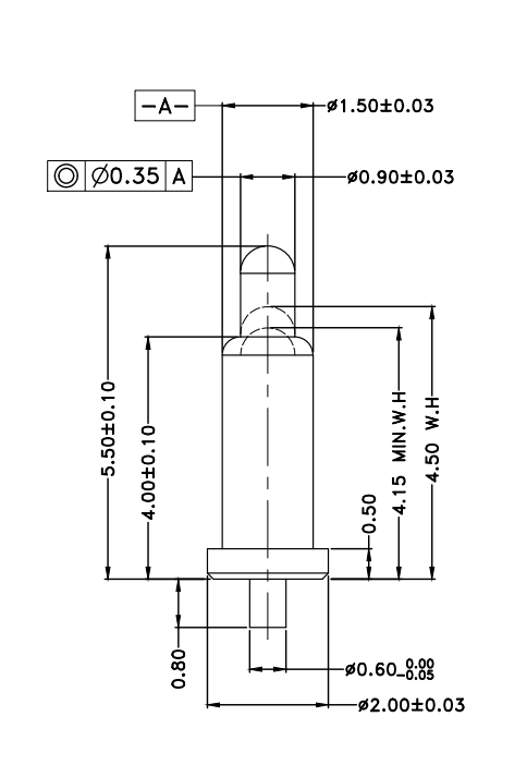 Φ1.5*H5.5mm Pogo pin DP156354-1
