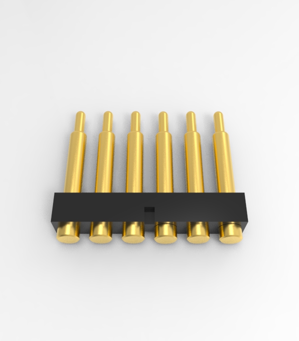 6P 2.54mm pitch pogo pin connector Height=12.5mm