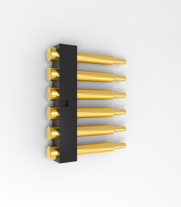 6P 2.54mm pitch pogo pin connector Height=12.5mm