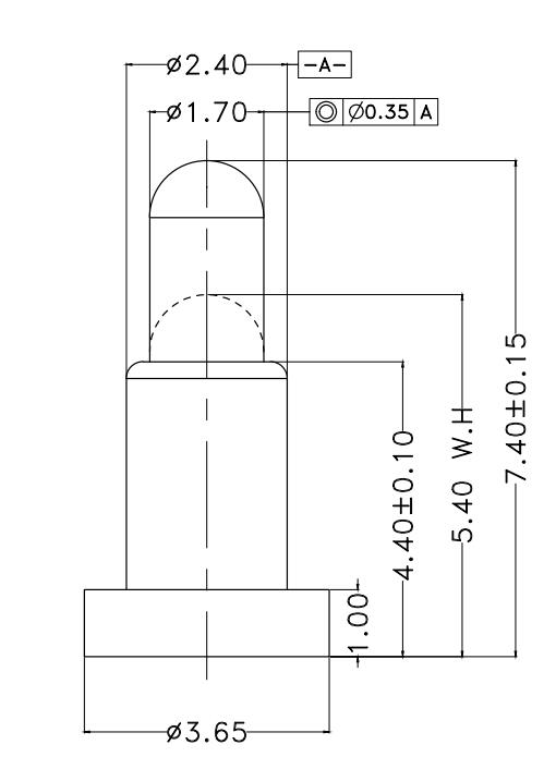 Φ2.4*H7.4mm Pogo pin FP177454-1