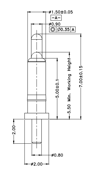 Φ1.5*H7.0mm Pogo pin G021010-1