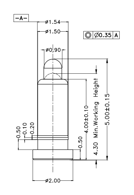 Φ1.5*H5.0mm Pogo pin FP155043-1