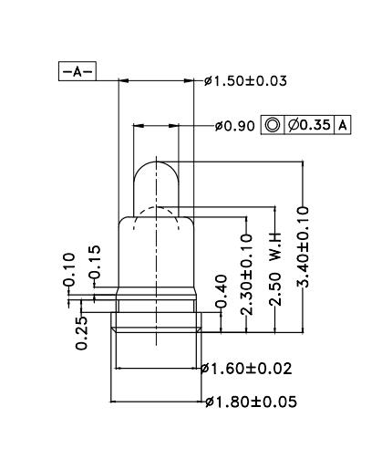 Φ1.5*H3.4mm Pogo pin FP153425-1