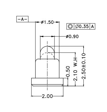 Φ1.5*H2.5mm Pogo pin FP152521-1