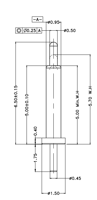 Φ0.95*H6.5mm Pogo pin DP106557-1
