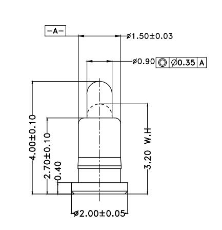 Φ1.5*H4.0mm Pogo pin FP154032-1