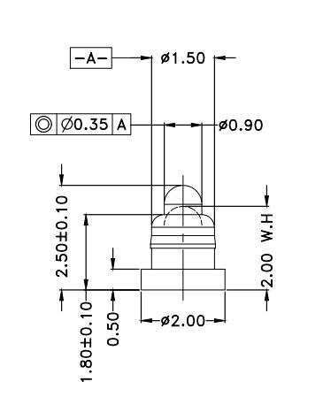 Φ1.5*H2.5mm Pogo pin FP152520-1