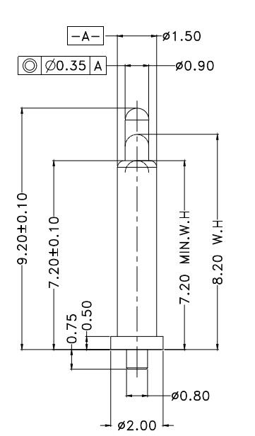 Φ1.5*H9.2mm Pogo pin DP159282-1