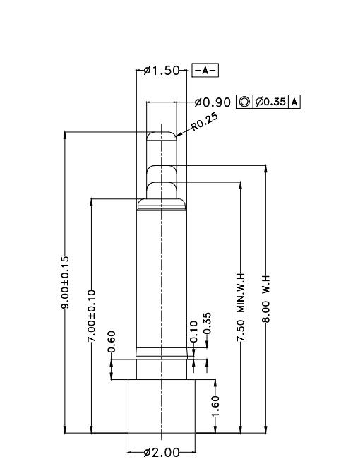 Φ1.5*H9.0mm Pogo pin G061003-1