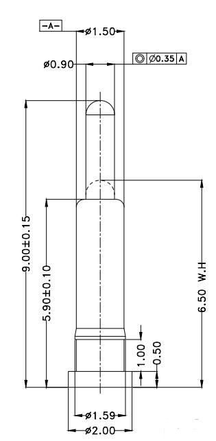 Φ1.5*H9.0mm Pogo pin FP159065-1