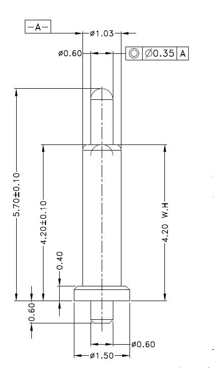 Φ1.03*H5.7mm Pogo pin DP105742-1