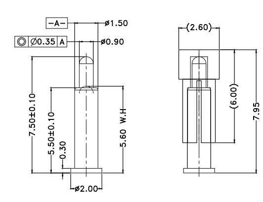 Φ1.5*H7.5mm Pogo pin FP157556-1