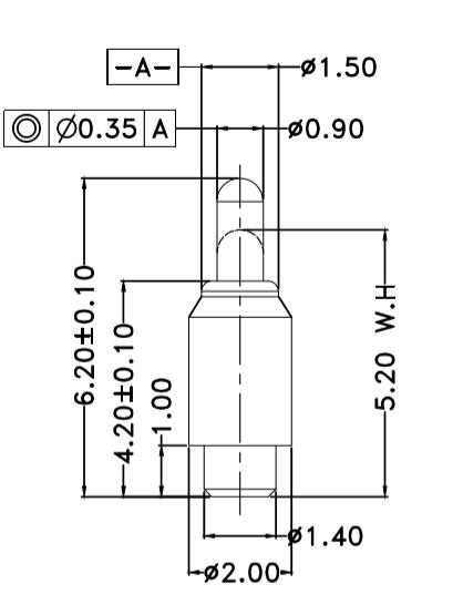 Φ1.5*H6.2mm Pogo pin DP156252-1