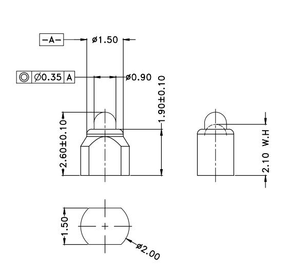 Φ1.5*H2.6mm Pogo pin FP152621-1