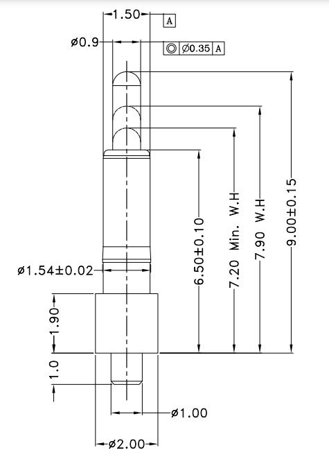 Φ1.5*H9.0mm Pogo pin G021003-1