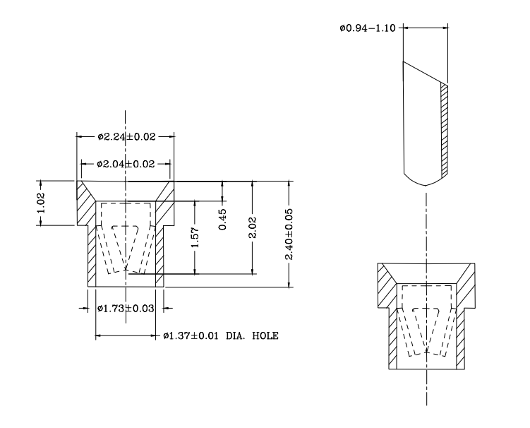 0.94-1.10mm Receptacle pin RP172224-1